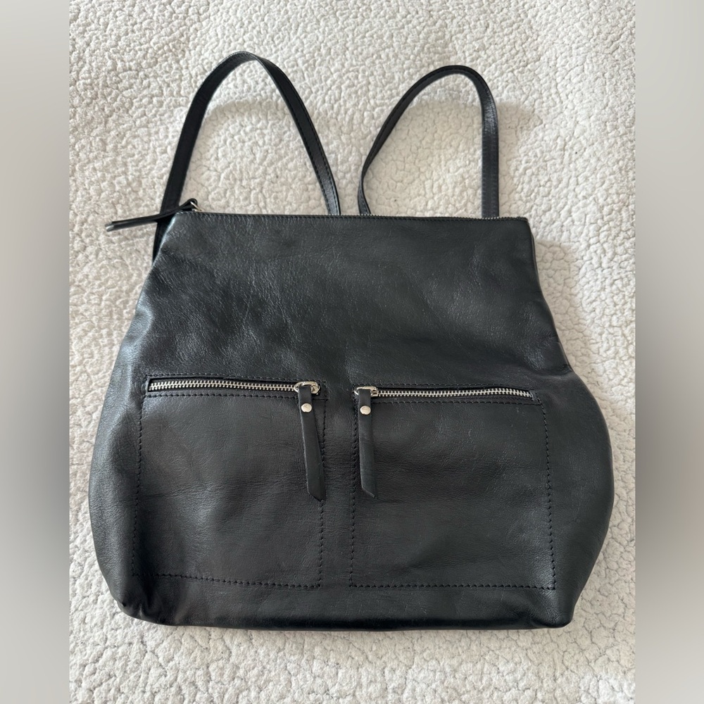 Neiman Marcus Black Leather Backpack